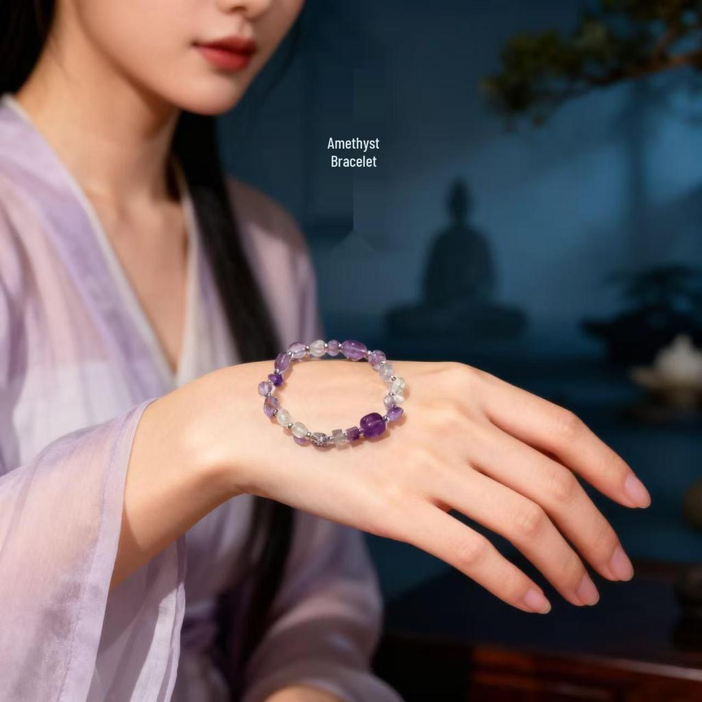 New Bestseller: Apatite and Irregular Amethyst Beaded Bracelet