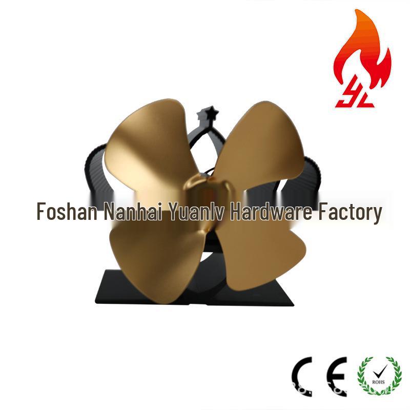 Mini 4-Blade Fireplace Fan: High-Temperature Heat Circulation, Best Seller.