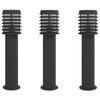 Vidaxl Lampy Ogrodowe Na Słupku, 3 Szt., Czarne, 60 Cm, Stal