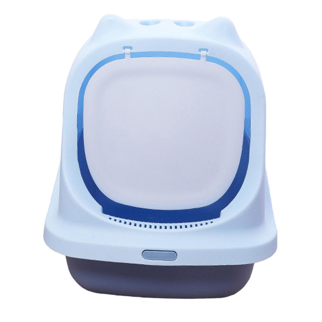 Closed Cat easy to House Toilet with Shovel Box Hidden Cleaning Supplies - Blue
