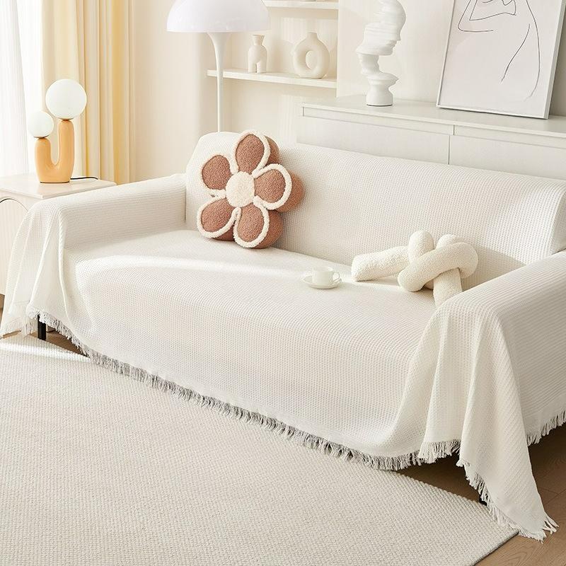 Sofa Cover Towel Cover All-inclusive Cover Cloth Cream Style High-grade Cotton Yarn Camping Blanket Sofa Cushion Four Seasons Universal Dustproof