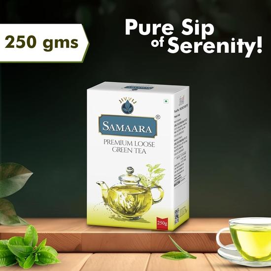 Samaara Loose Green Tea 250gm | Assam Loose Leaves | Chai Patti Powder | Box 250 g