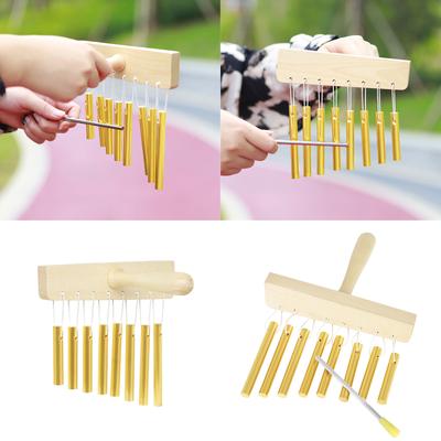 Precisions Tuned Metal Wind Chimes with Wood Base Musical Practice Chimes for Professional Musicians and Beginners