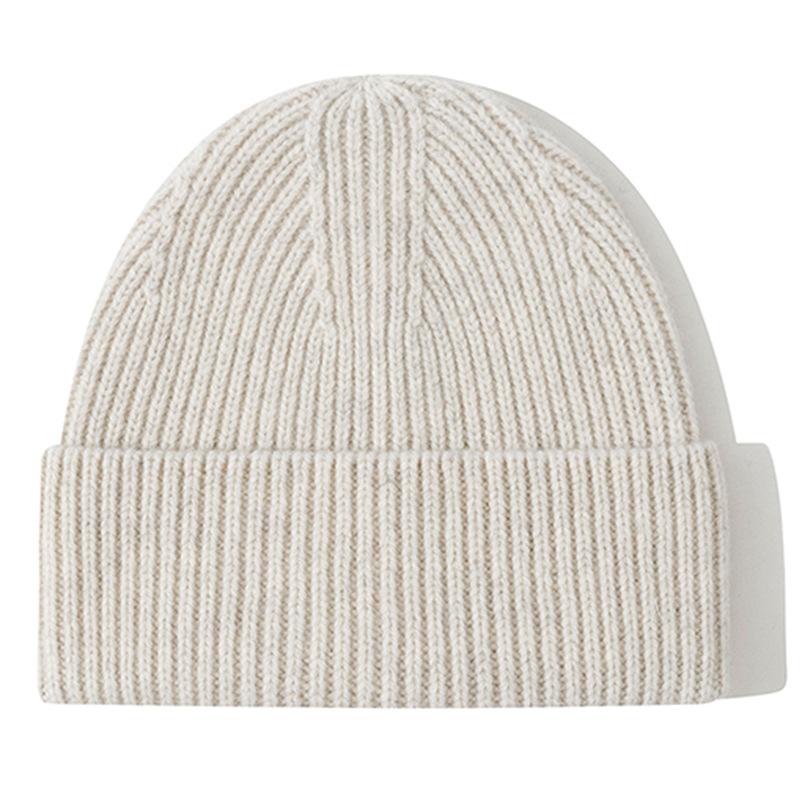 Classic Ribbed Knit Beanie-Unisex 100% Wool Hat for Autumn/Winter Business & Travel One Size Fits Most