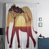 African Landscape Elephant Sheer Curtains For Bedroom Living Room Tulle Curtains For Kitchen Window Voile Curtains