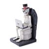 Halloween Scary Skeleton Watching Computer Statue Decor Ghost Festival Ornament