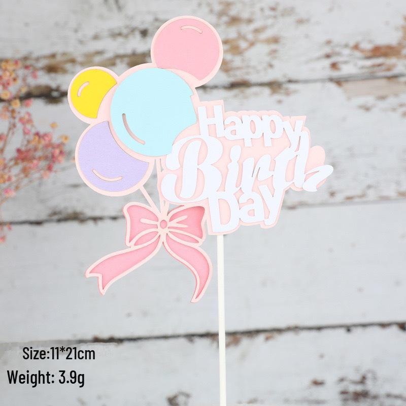 Creative Balloon Bow Cake Decoration for Baby Birthday