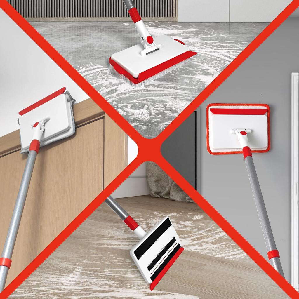 JEHONN Bath Cleaning Adjustable Length 112cm Floor Mop Brush for Cleaning and Terraces Brush, - 142cm, 4-in-1 Bathrooms, Bathtubs, Walls, Floors,