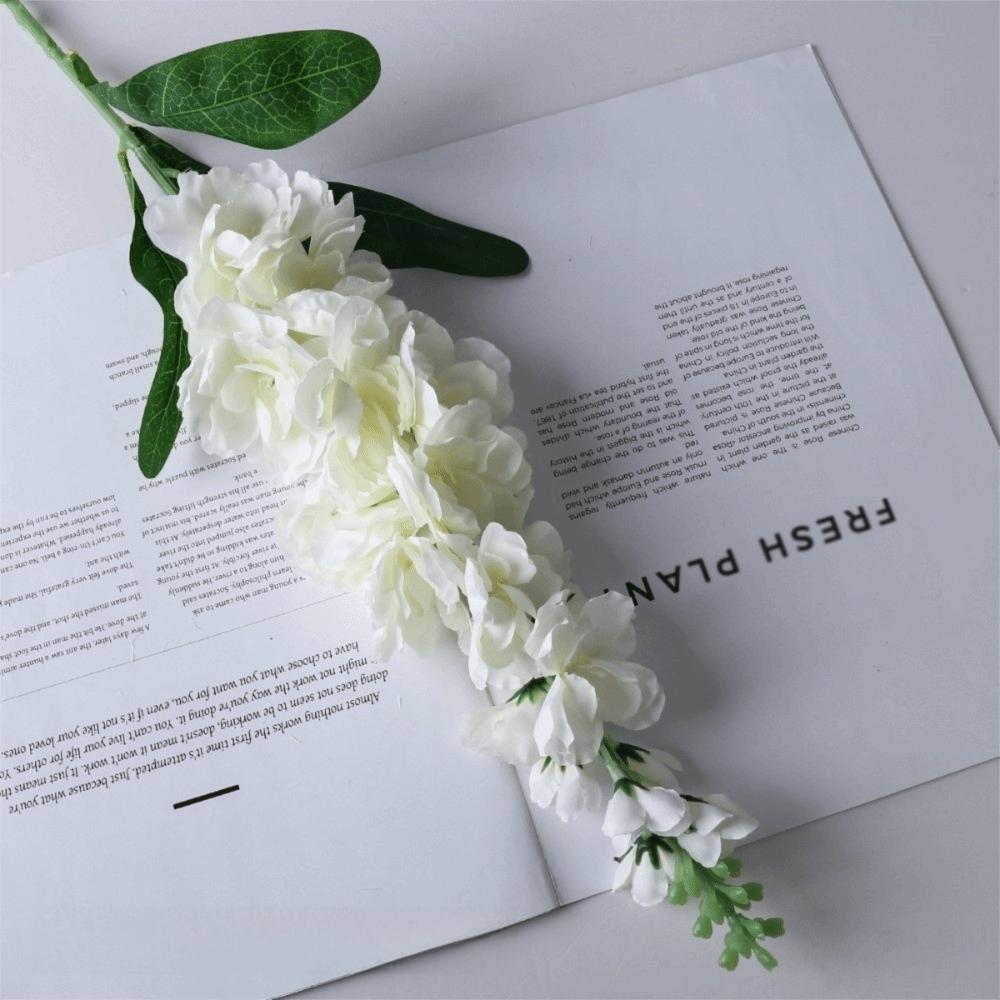 3D 85cm Artificial Violet with Leaves Long Stems Faux Larkspur Fake Bouquet Wedding