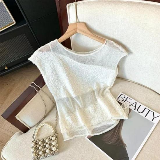 

Женский свитер большого размера с нерегулярным вязаным пэчворком из ледяного шелка One Size [Premium Version] белый