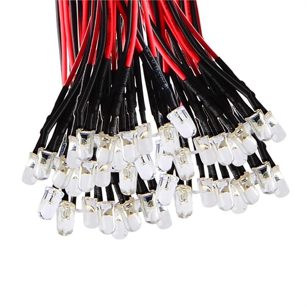 10Pcs 20cm 3mm/5mm LED Lamp Cable Bulb Pre-wired DC Emitting Diode ...