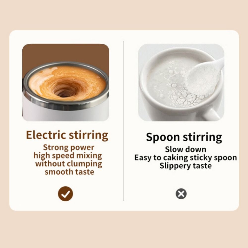 USB Rechargeable Self Stirring Mug Stainless Steel Coffee Cup Portable Electric Coffee Mug  Travel