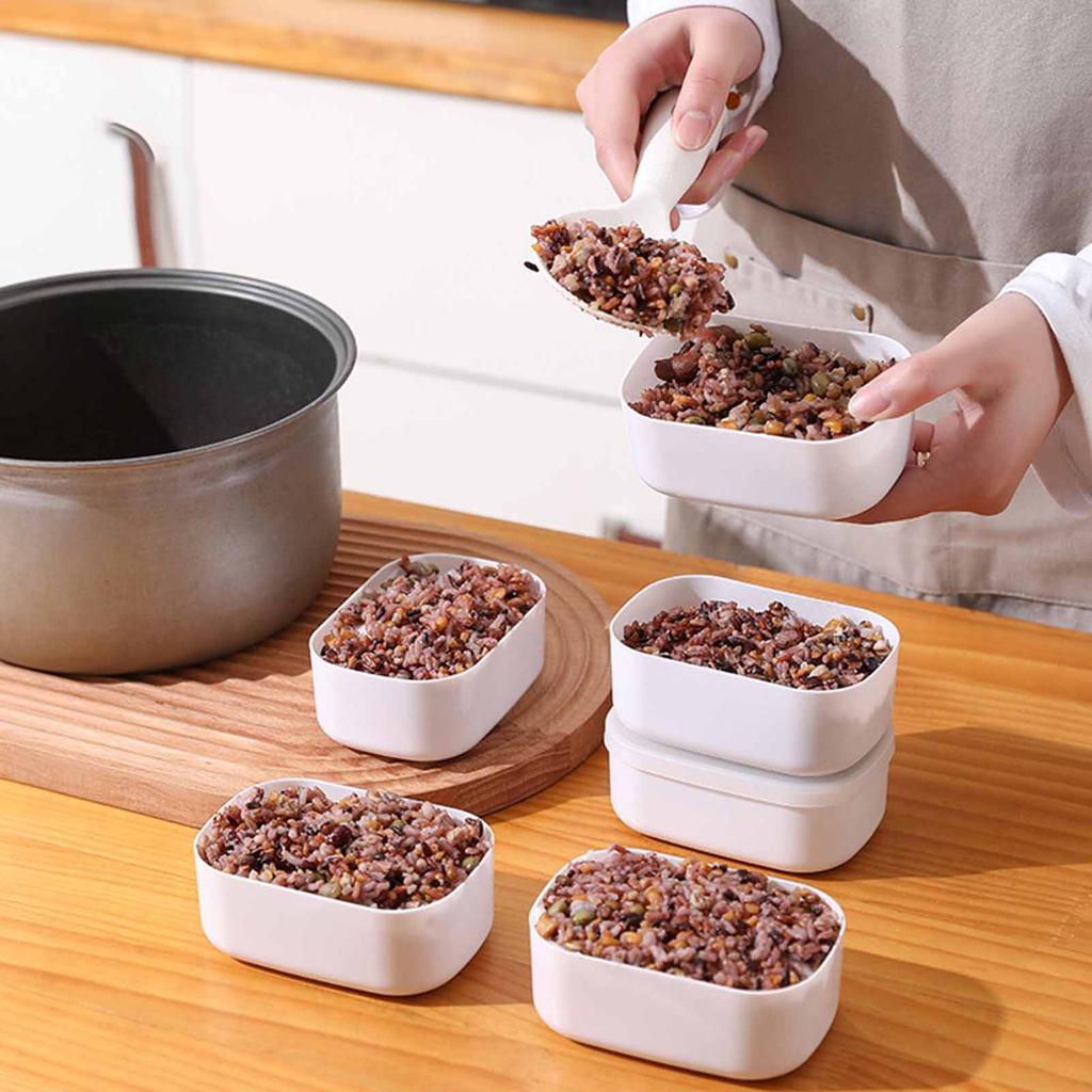 Food Storage Container Mini Lunch Case Portable Bento Box 280ml White for Office Students
