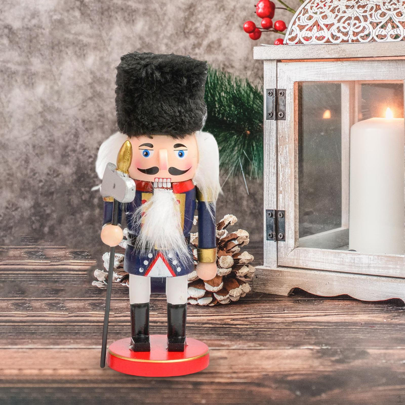 Nutcracker Figurine for Party Festive Bookcase Desktop Decorative Blue