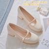Temperament French Mary Jane small leather shoes 2025 autumn fashion new fairy high heels soft leather gentle bridesmaid shoes
