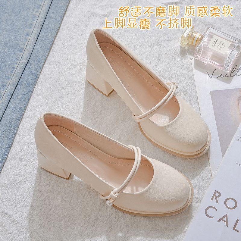 Temperament French Mary Jane small leather shoes 2025 autumn fashion new fairy high heels soft leather gentle bridesmaid shoes