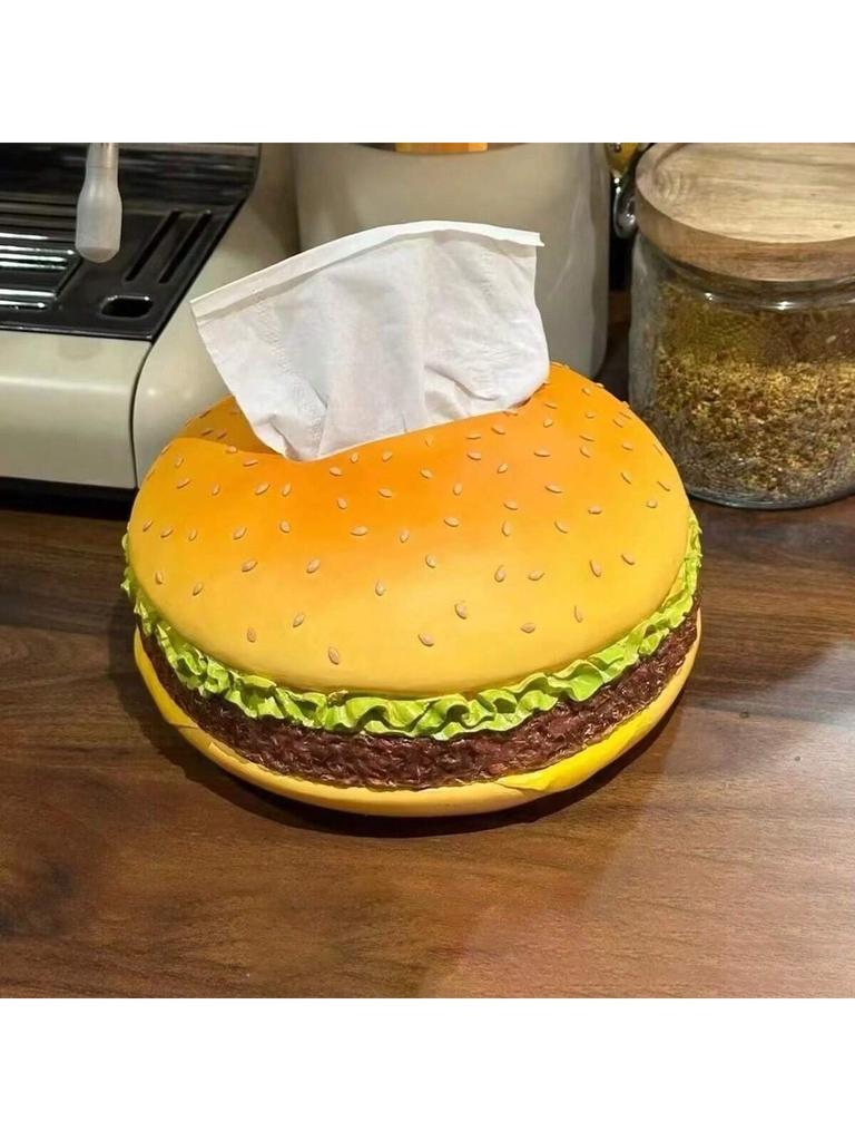1pc Hamburger tissue box, living room tissue box, household tissue box, tissue box, home bathroom decoration, bathroom storage
