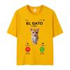 El Gato Is Calling Meme Sad Crying Cat Munchkin Kitty Meme Print T-shirt Hot Sale Fashion Oversized T-shirts Unisex Streetwear