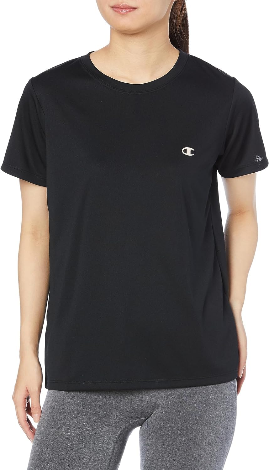 

[Champion] T-Shirt, Short Sleeve, Round Neck, One Point Logo, Short Sleeve T-Shirt, Women s Sports, CWSTS301, Women s, Black