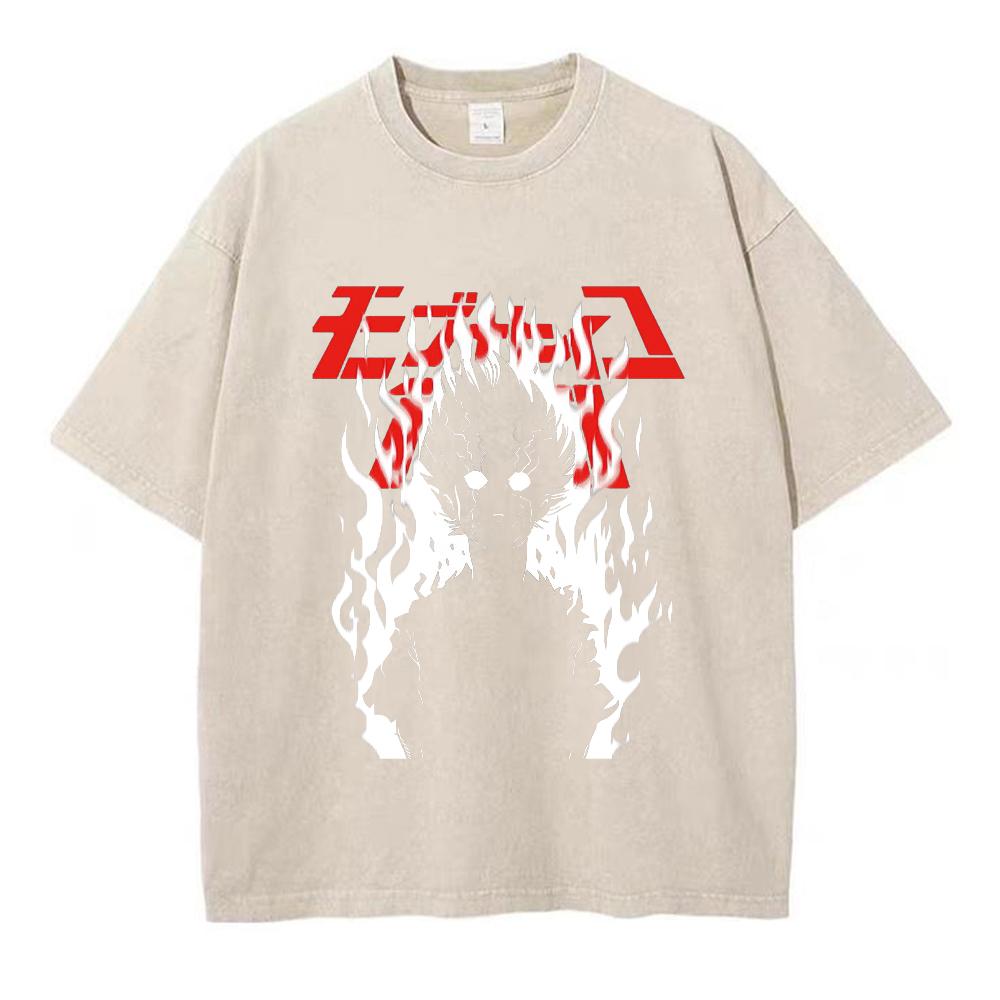 Hip Hop Men Streetwear Vintage Washed T-Shirt Anime Graphic T Shirt Men Harajuku Cotton Casual Short Sleeve Loose Vintage Tops