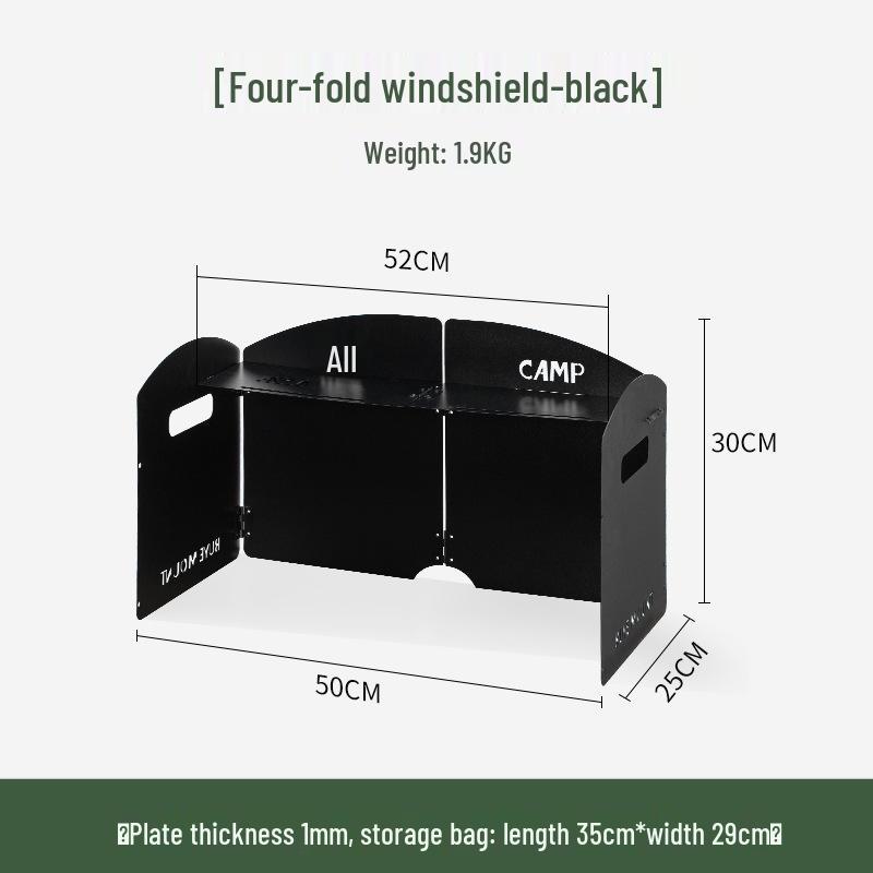 Portable Three-Fold Windshield Camping Stove - Large Heat Concentrator