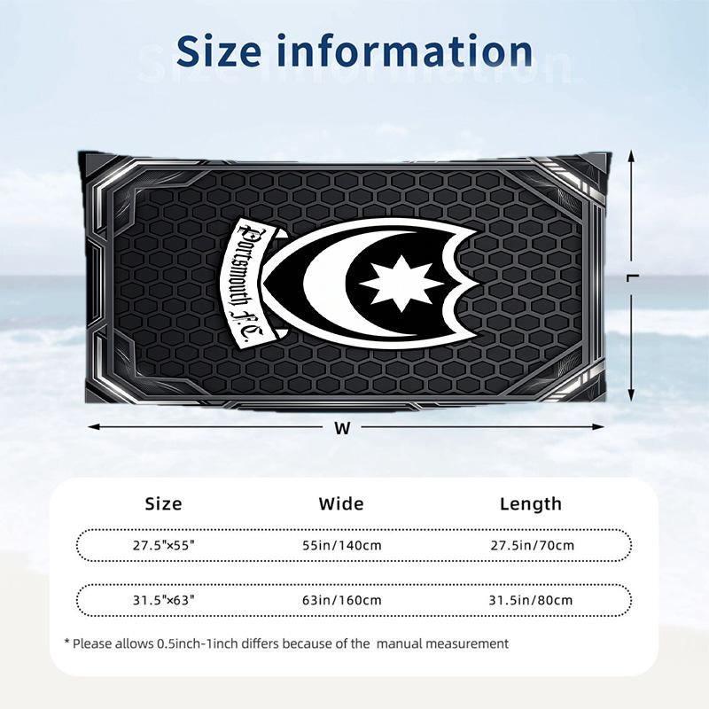 Stampa Portsmouth FC Asciugamano da Spiaggia Quick Dry Microfibra Assorbente Portatile da Viaggio Asciugamano per Nuoto