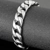 Gothic Skull Men's Bracelet 15MM Width Polished Stainless Steel Cuban Link Chain Hip Hop Streetwear Biker Jewelry