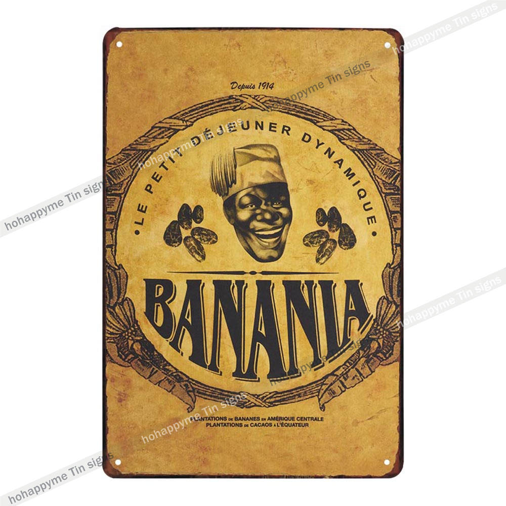 BANANIA Metal Signs Funny Tin Painting Plaque Vintage Decorative For Bar Pub Club Cafe Poster Wall Stickers Home Decor 20x30cm