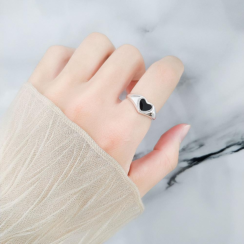Ring Unique and Personalized Personalised Minimalist Love Heart Ring Female Sweet Cool Cold Wind Peach Heart Open Index Finger Ring Do Old Jewellery