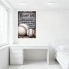 Rustic Vintage Metal Sign with Baseballs - 'Never Let Fears Keep You From Playing' Inspirational Plaque for Man Cave Home Decor,