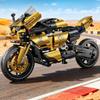 TOYLINX 1:10 Scale Technic Motorcycle Building Blocks 703pcs Black Gold Mechanical Racing Bike Model Kit Movable Parts STEM Toys