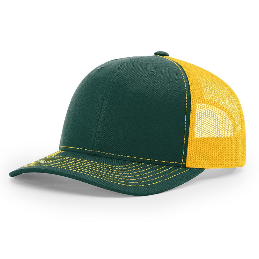 Custom 3D Embroidery Logo Baseball Dad Cap Richardson 112 Trucker Hat with Mesh Cap & Leather Patch Common Fabric Feature