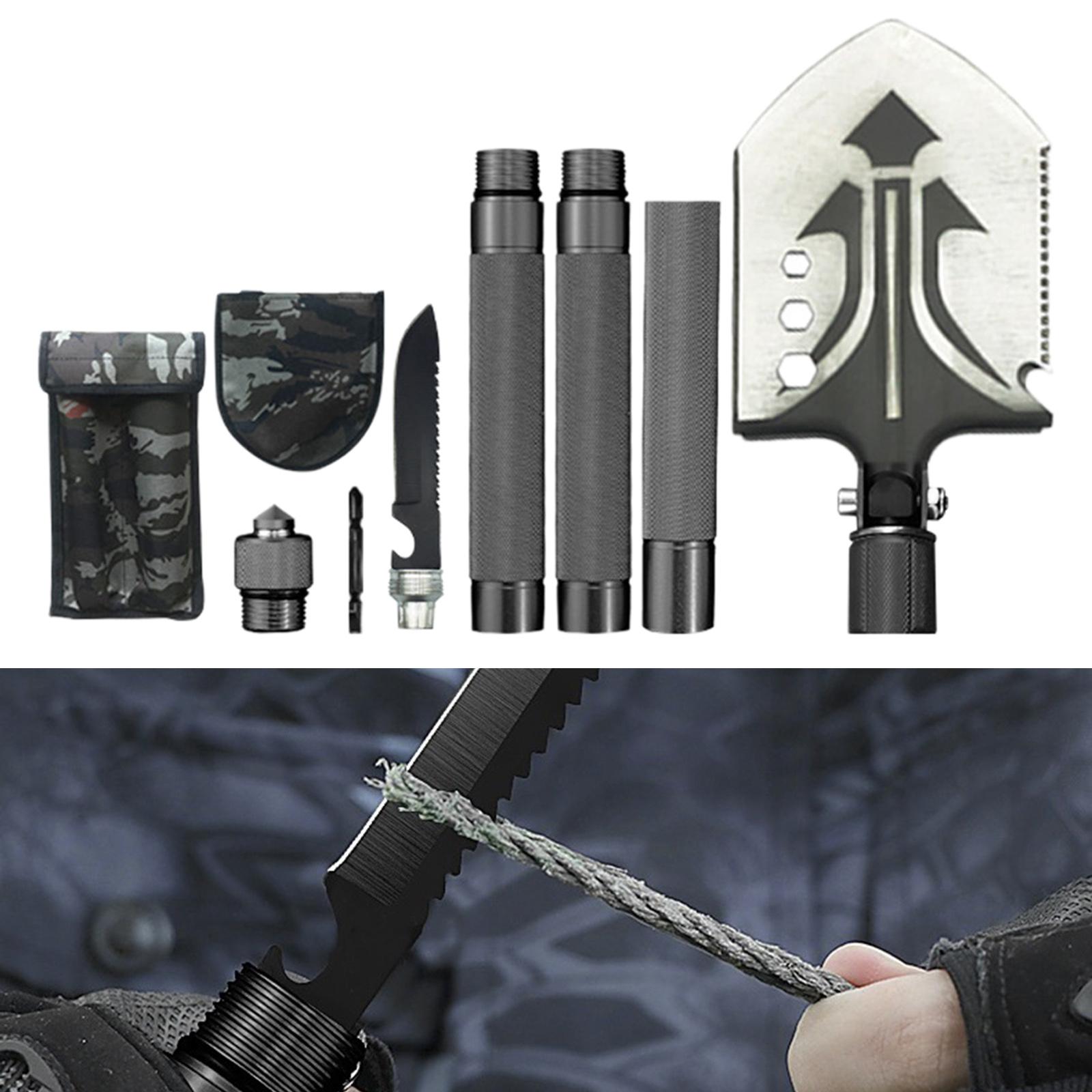 

Лопата-топор для выживания, Карманный инструмент для выживания на открытом воздухе, Топор для выживания с удлиненной рукояткой, Сумка для хранения для кемпинга, пешего туризма, чрезвычайных ситуаций серый