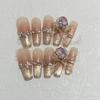Wearing Nail Pieces Pure Handmade Egyptian Pharaoh Golden Queen Fake Nail Patch Flash Butterfly Diamond Manicure Removable