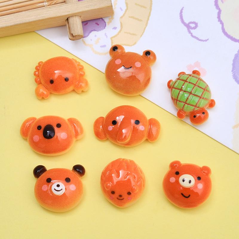 Creative Cartoon Elephant Bread Resin Accessories for DIY Ornaments, Hair Clips, and Shoe Decorations