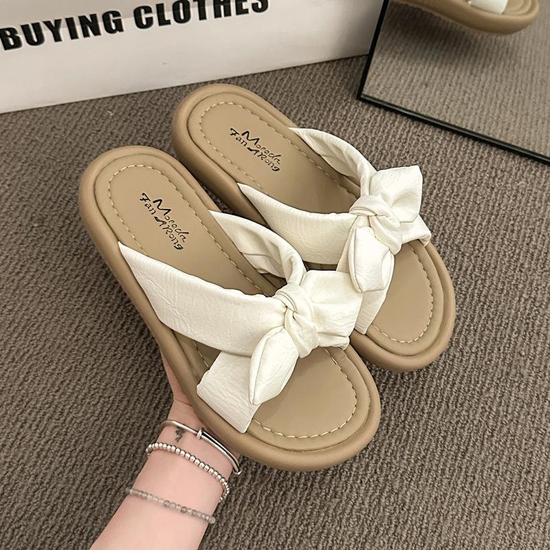 

Cool slippers for women s summer wear new fashionable height-increasing lightweight thick-soled soft-soled non-slip beach shoes 40 бежевый