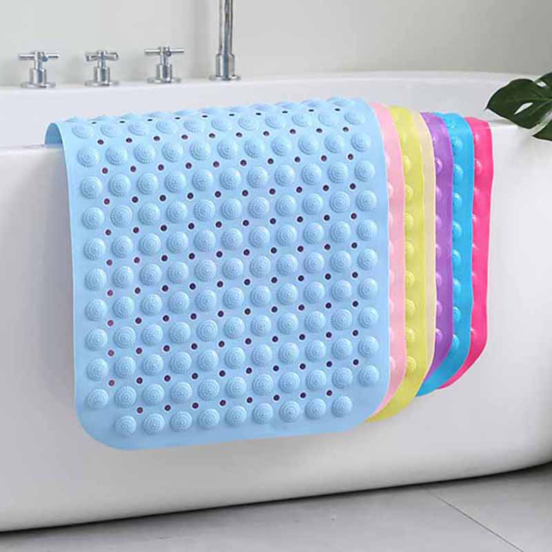 PVC Non-Slip Bath Mat with Suction Cups Shower Bathtub Mat Anti-Fatigue Bathroom Floor Mat Massage Foot Pad