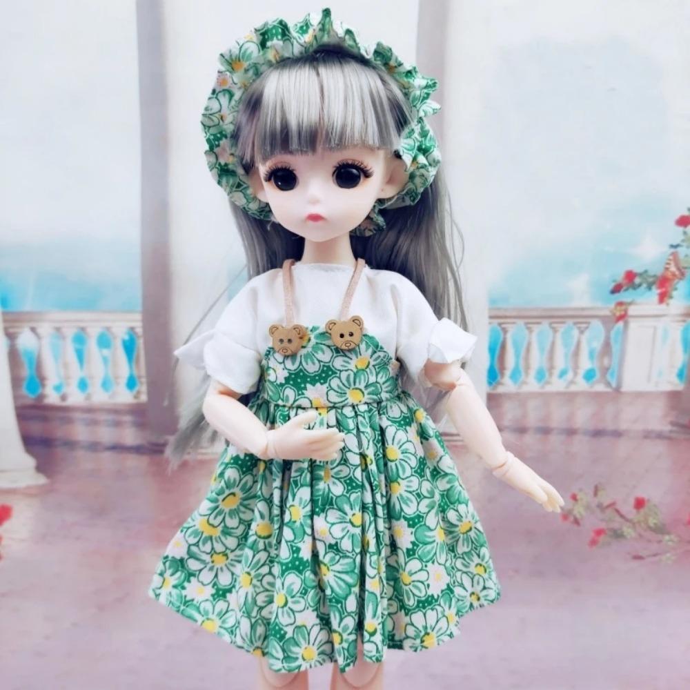 Oblečení pro 1/6 BJD panenku Roztomilé šaty Sukně Pokrývka hlavy 30cm Princezna Panenka Ležérní Kostým Oblečení Doplňky pro panenky Dívka DIY Hračka Dárky