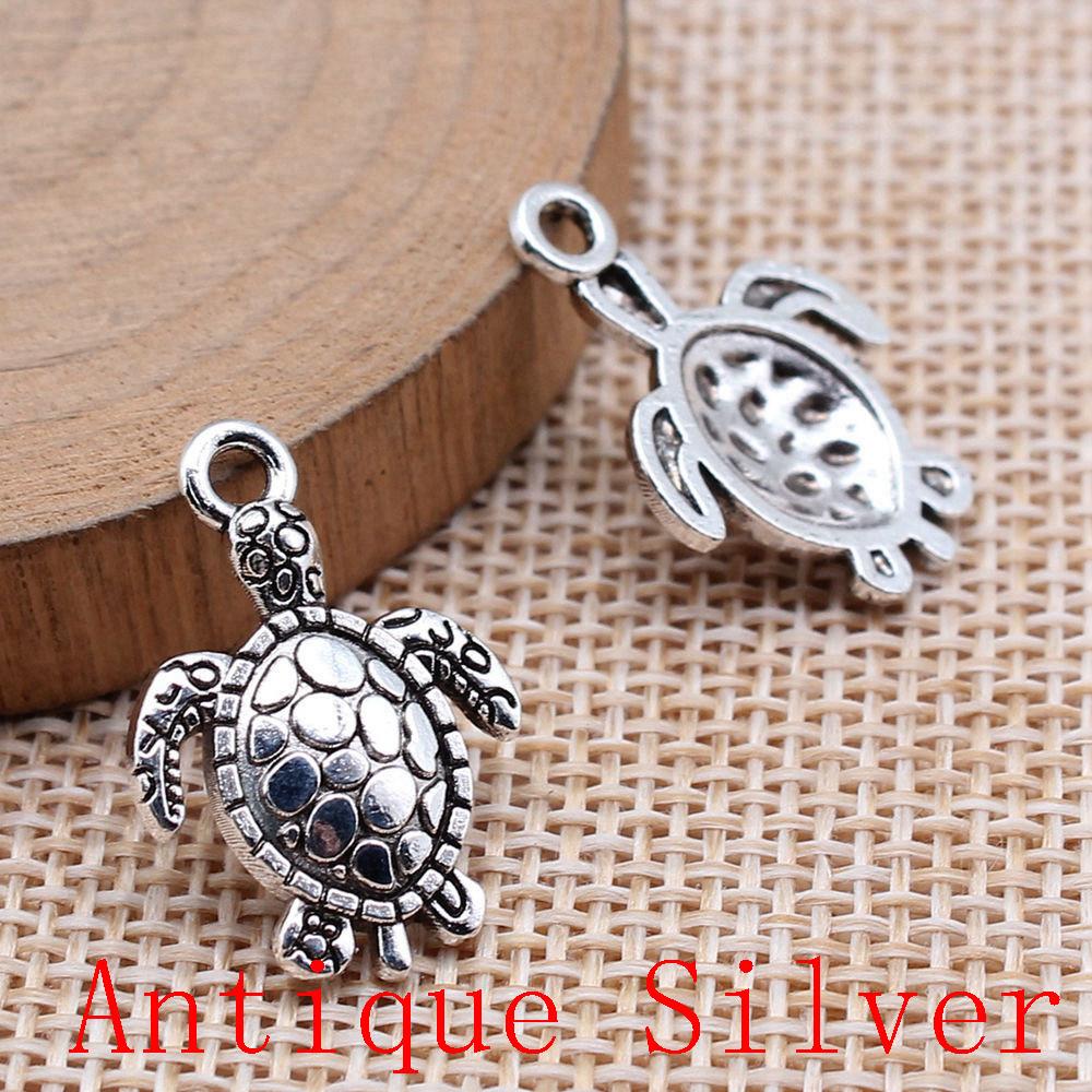 Turtle Shaped Charms Pendant For Bracelet Necklace Jewelry Making Craft Findings