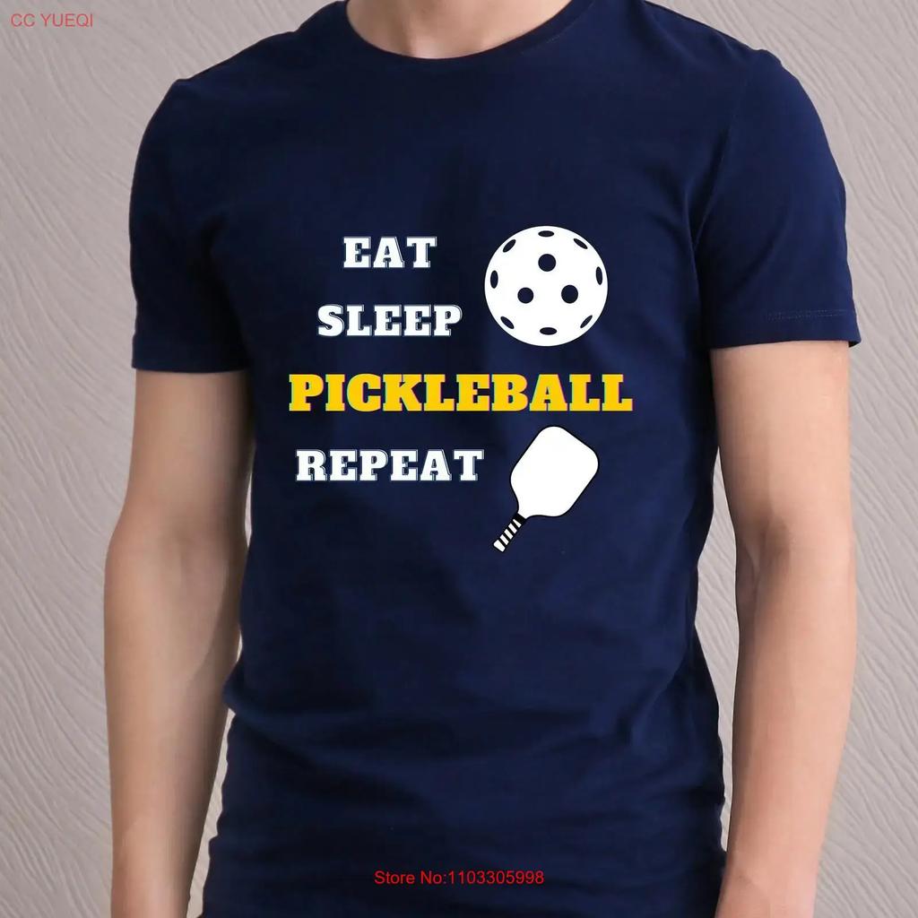 Pickleball T Shirt For Fan Eat Sleep Repeat Quality Cotton Vintage Versatile Designer Clothes Breathable Fashion