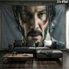Keanu Reeves Wall Tapestry, Aesthetic Printed Fabric Blanket, Suitable for Bedroom, Living Room, and Home Decor.