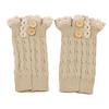 Korean Lace Trim Cable Knit Leg Warmers - Autumn & Winter Versatile Boot Covers