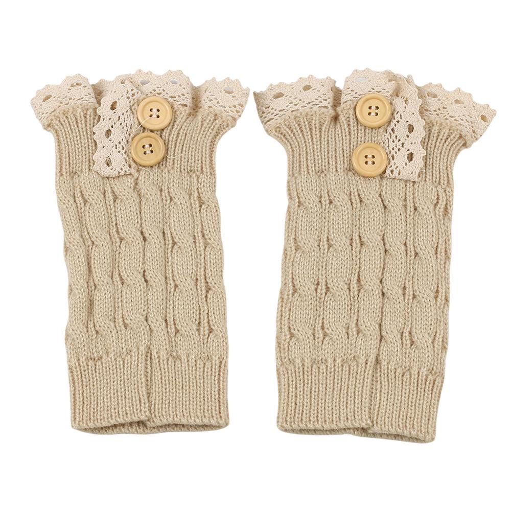Korean Lace Trim Cable Knit Leg Warmers - Autumn & Winter Versatile Boot Covers