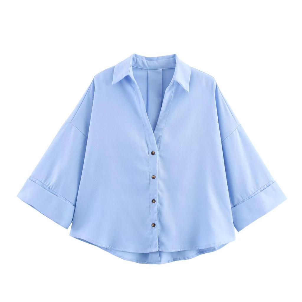 Summer 2025 Women's Slimming Linen Striped Long-Sleeve Shirt