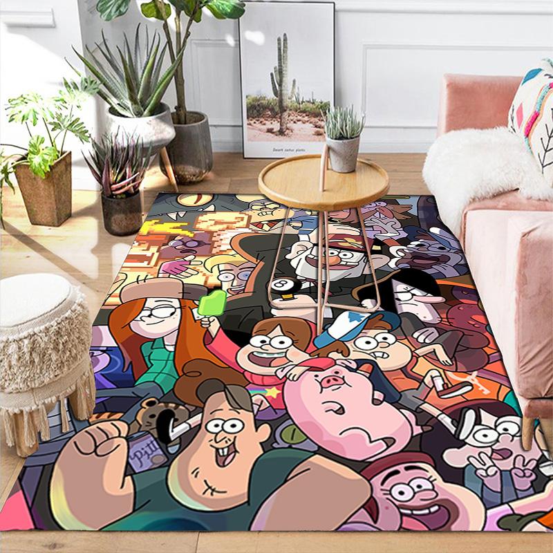 Gravity Falls Characters Montage Rug Floor Mat for Living Room or Bedroom Soft and Comfortable Carpet a Gift for Birthday and Holiday.ZFF0913042