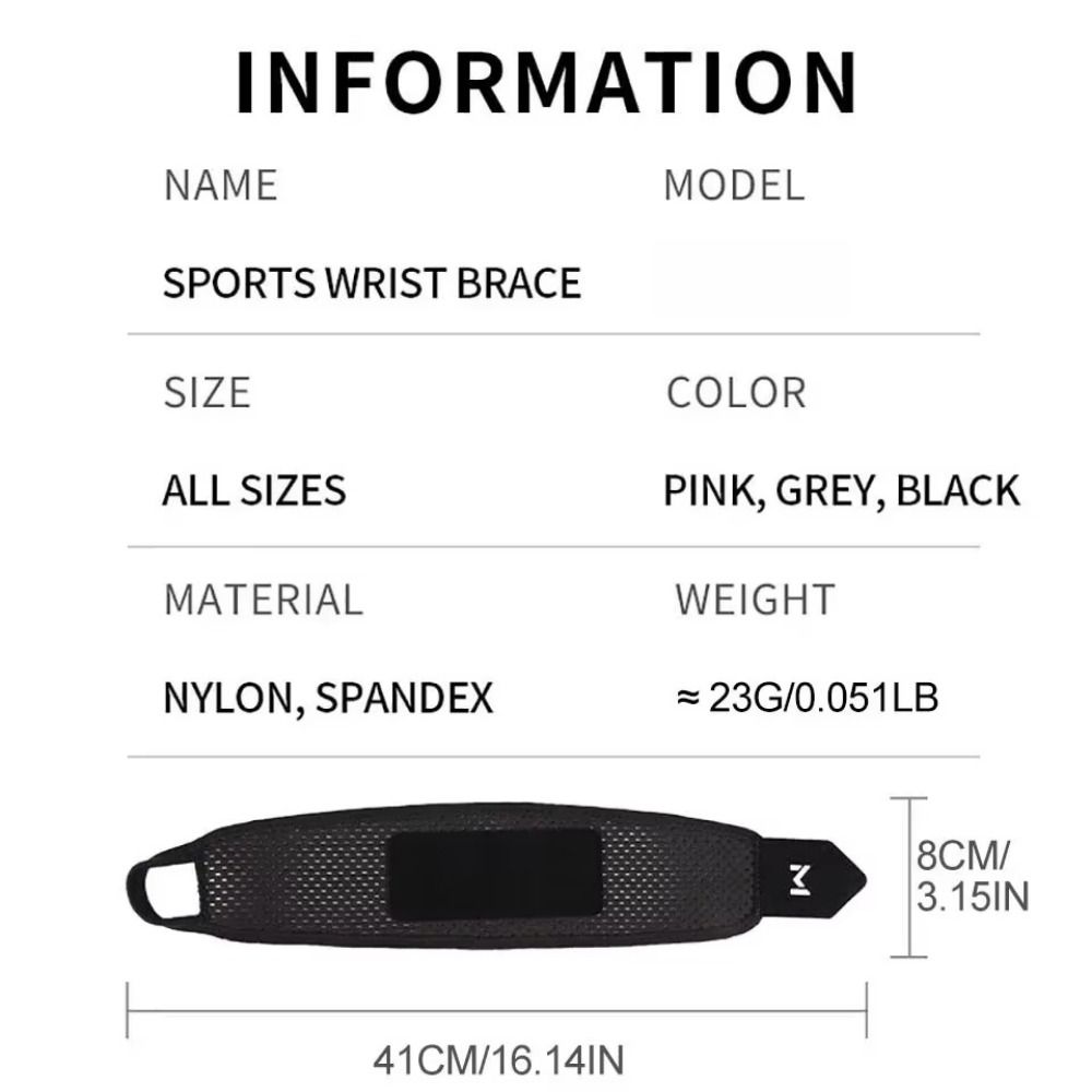 Adjustable Wrap Sports Wristband Black Hand Wrist Guard Universal Wrist Compression Strap  Workout