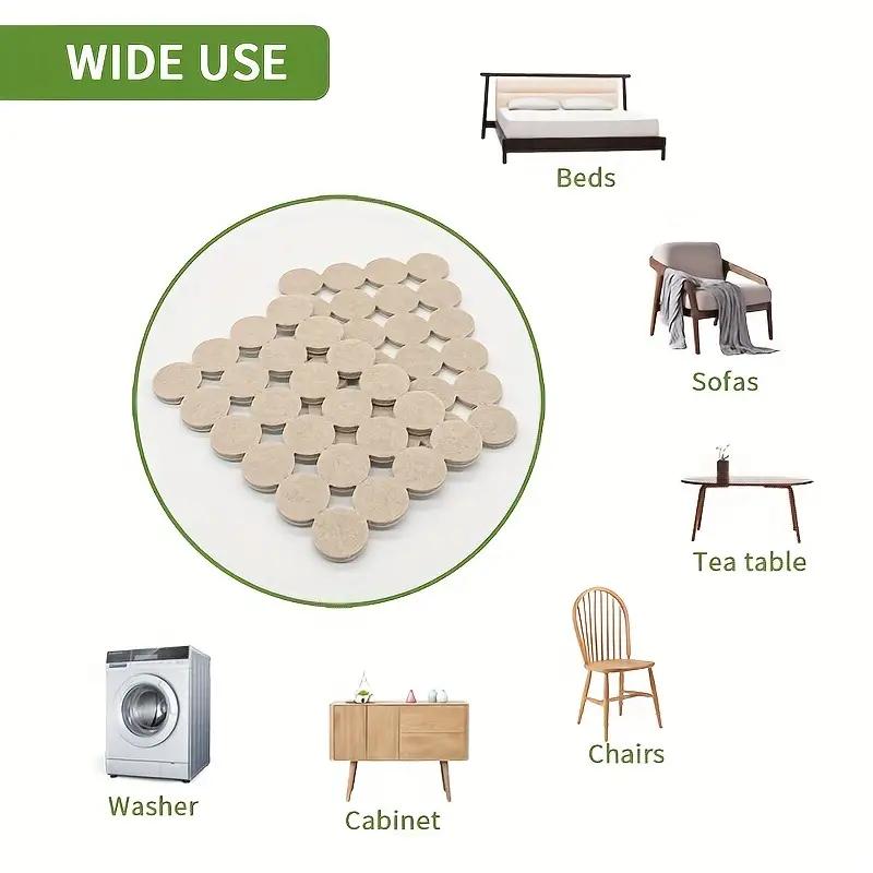 48 Pcs Felt Chair Leg Pads 5mm Thick Floor Scratch Protector Mat Mute Non-slip Self Adhesive DIY Furniture Accessories