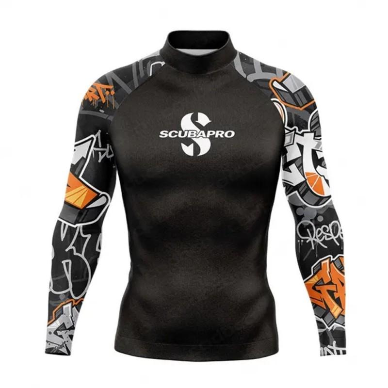 SCUBAPRO Maglia a Maniche Lunghe Rash Guard Uomo Protezione UV Maglietta da Nuoto Surf Diving Snorkeling Sport Acquatici