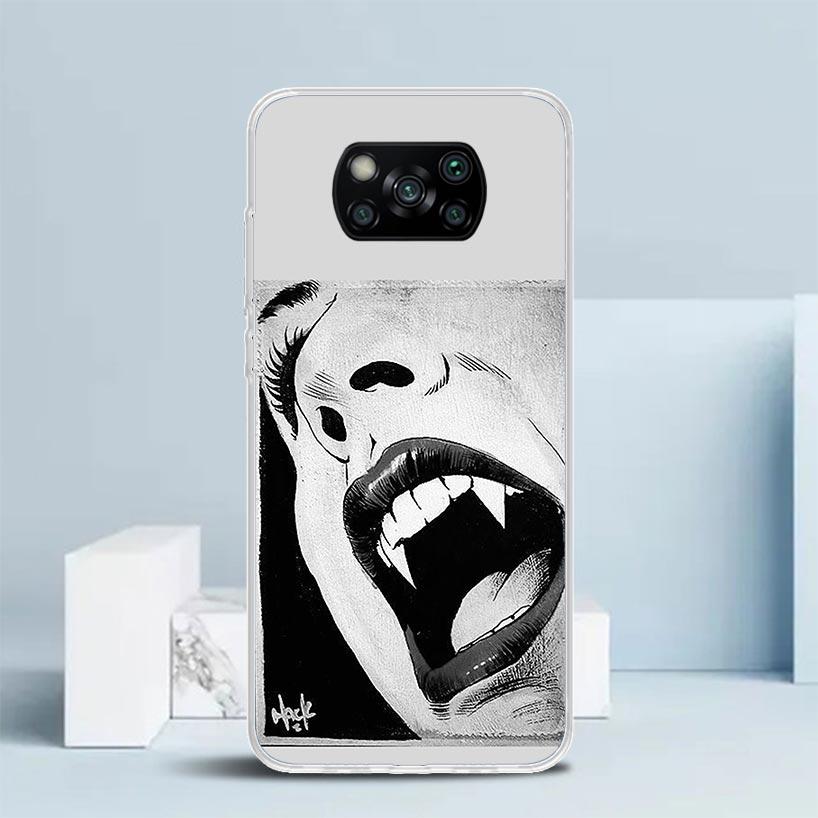 Gothic Vampire Scarlet Art Phone Case For Xiaomi Poco F7 Ultra X5 X6 X7 Pro M7 Redmi 15C 15 13C 13 12C 12 10C 10 10A 9 9C 9A 9T