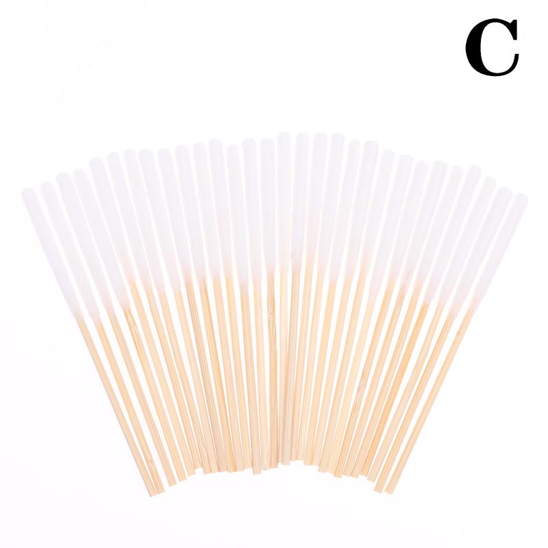 30Pcs Bag Bamboo Cotton Stick Swabs Buds With Long Cotton Head For Eyebrow Lips Eyeline Permanent Tattoo Makeup Cosmetics